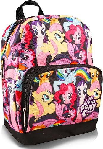 Miniatura 3 de Fast Forward My Little Pony Mini mochila para adolescentes, mochila de lona de 10 pulgadas My Little Pony con bolsillo frontal y marcapáginas,
