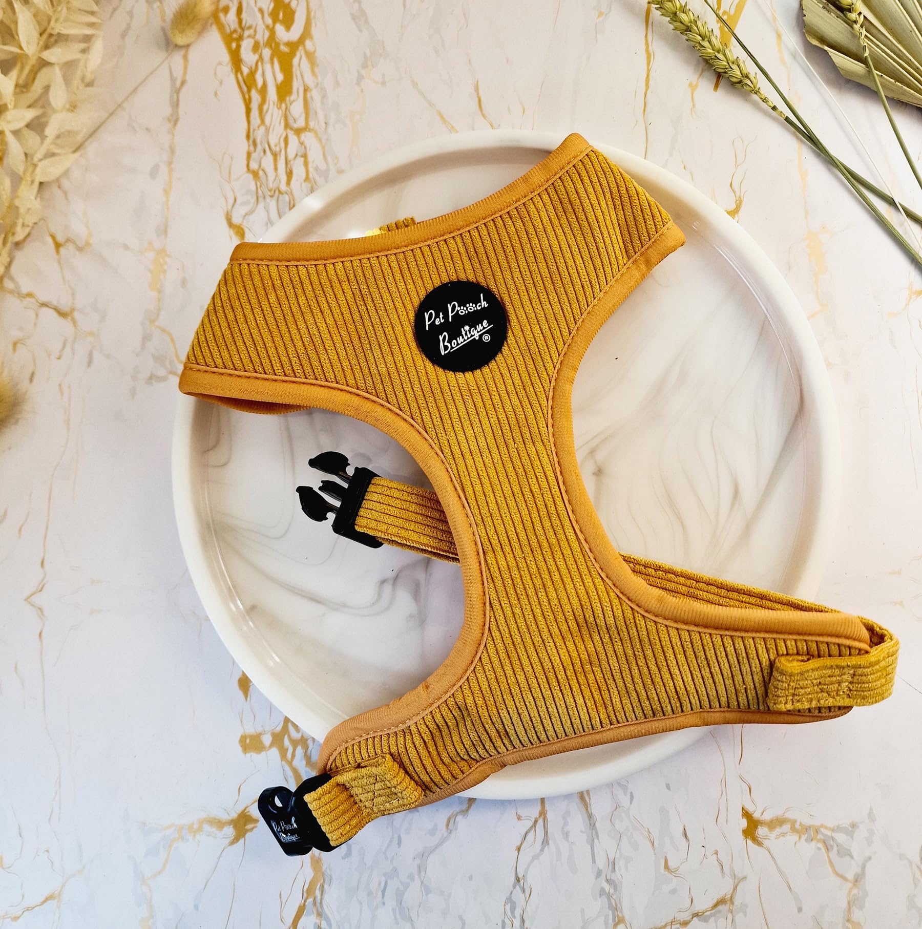 Mustard Yellow Cord Dog Harness XS
