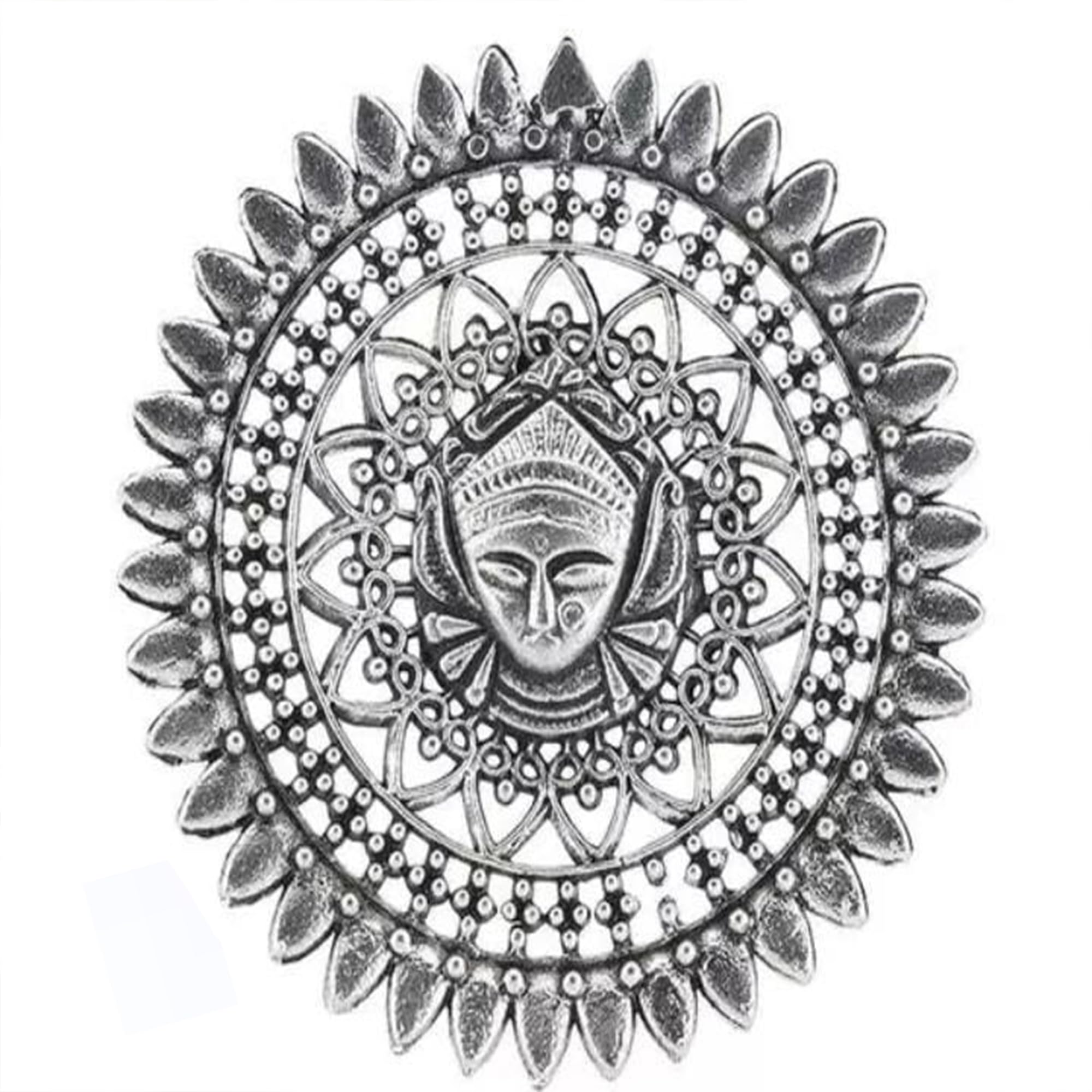 Navjai Ring for Women & Girls Traditional Antique Boho Vintage Oxidised Silver Big Round Floral with Devi Design Adjustable Finger Ring/anguthi for Women & Girls (B0CBQ2YJK9) Amazon Price History, Amazon Price Tracker