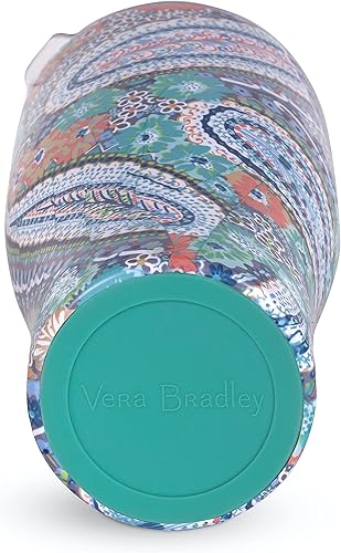 Miniatura 2 de Vera Bradley Vaso de viaje grande de acero inoxidable vaso de 32 onzas con tapa vaso aislado de doble pared azul diseño de tortuga