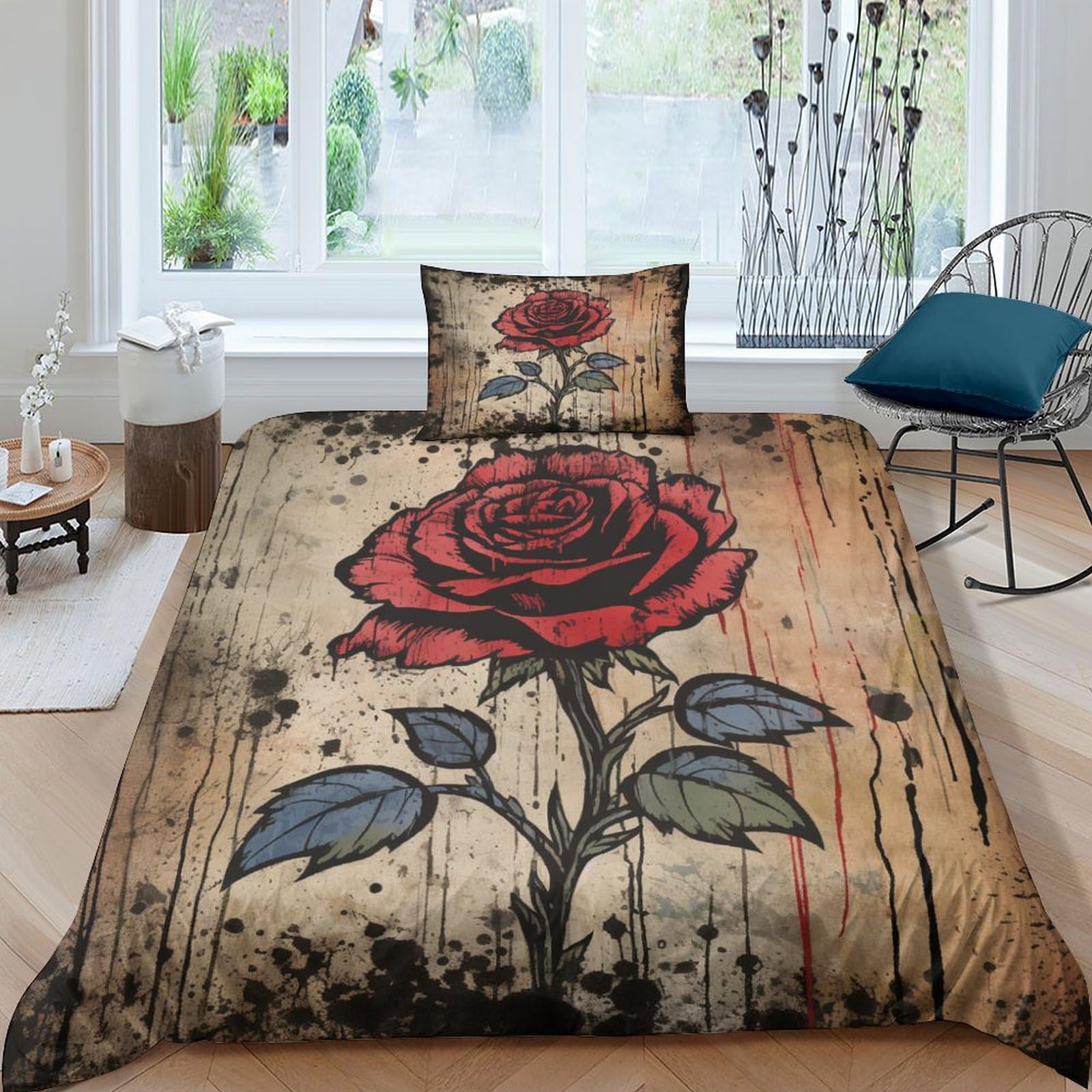 Housse de couette fermeture à glissière pour lit simple 135x200cm