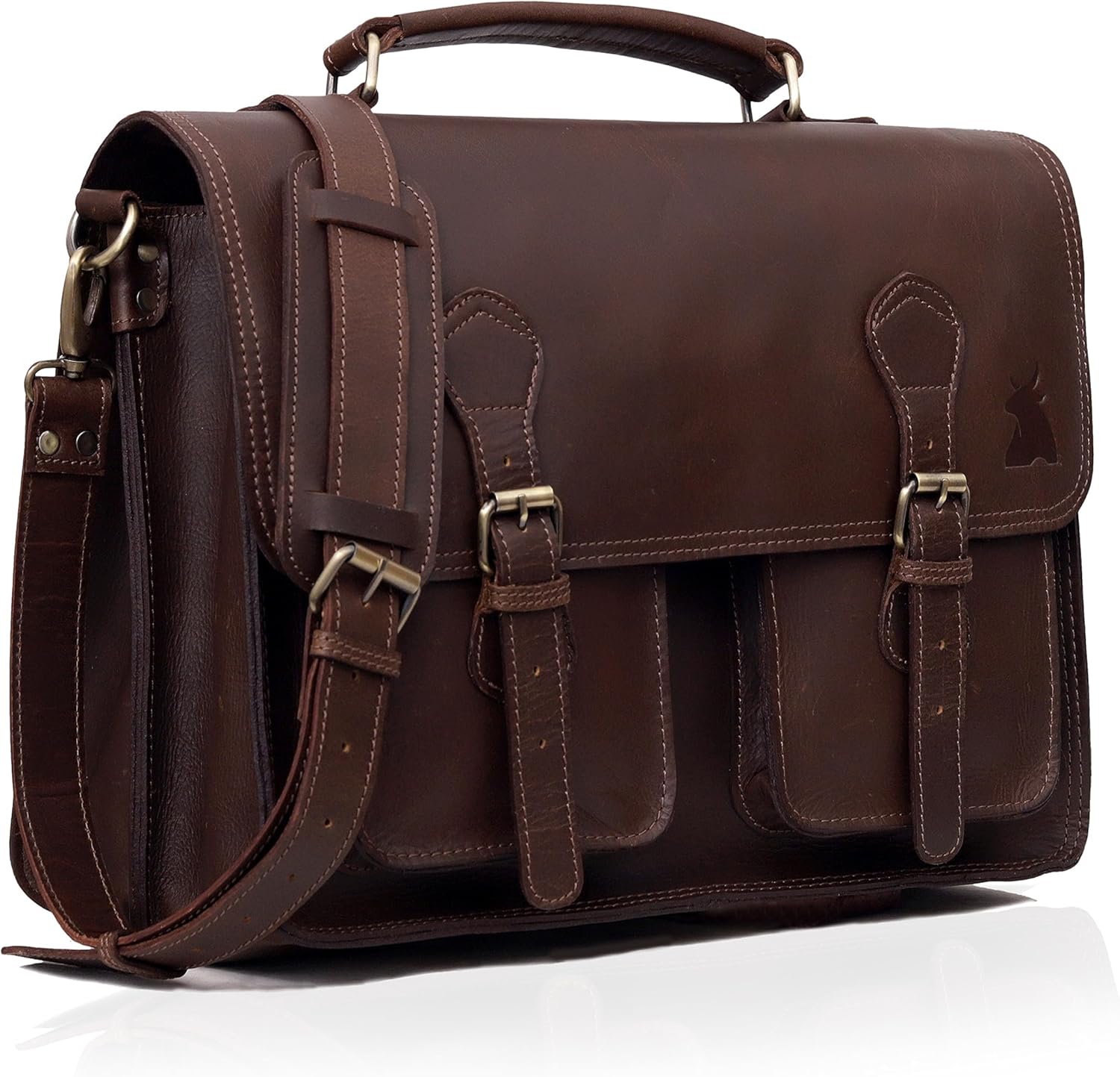 Leather Messenger Bag For Men, Vintage Handmade Laptop Briefcase and Shoulder Bag for Men