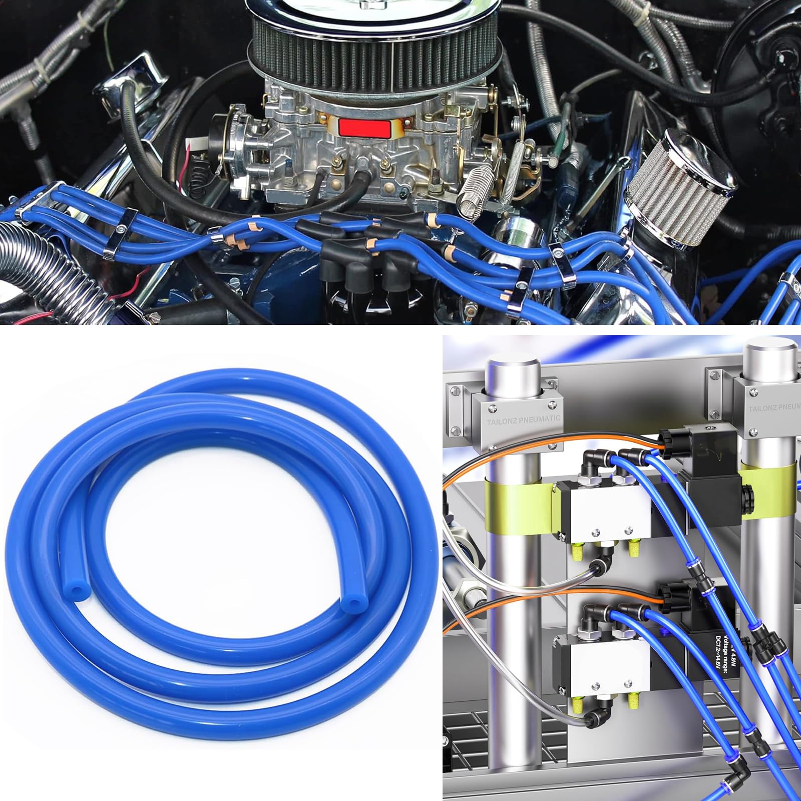 Tubo Silicone Vuoto 3mm 3M per Auto Turbo Indicatore Blu