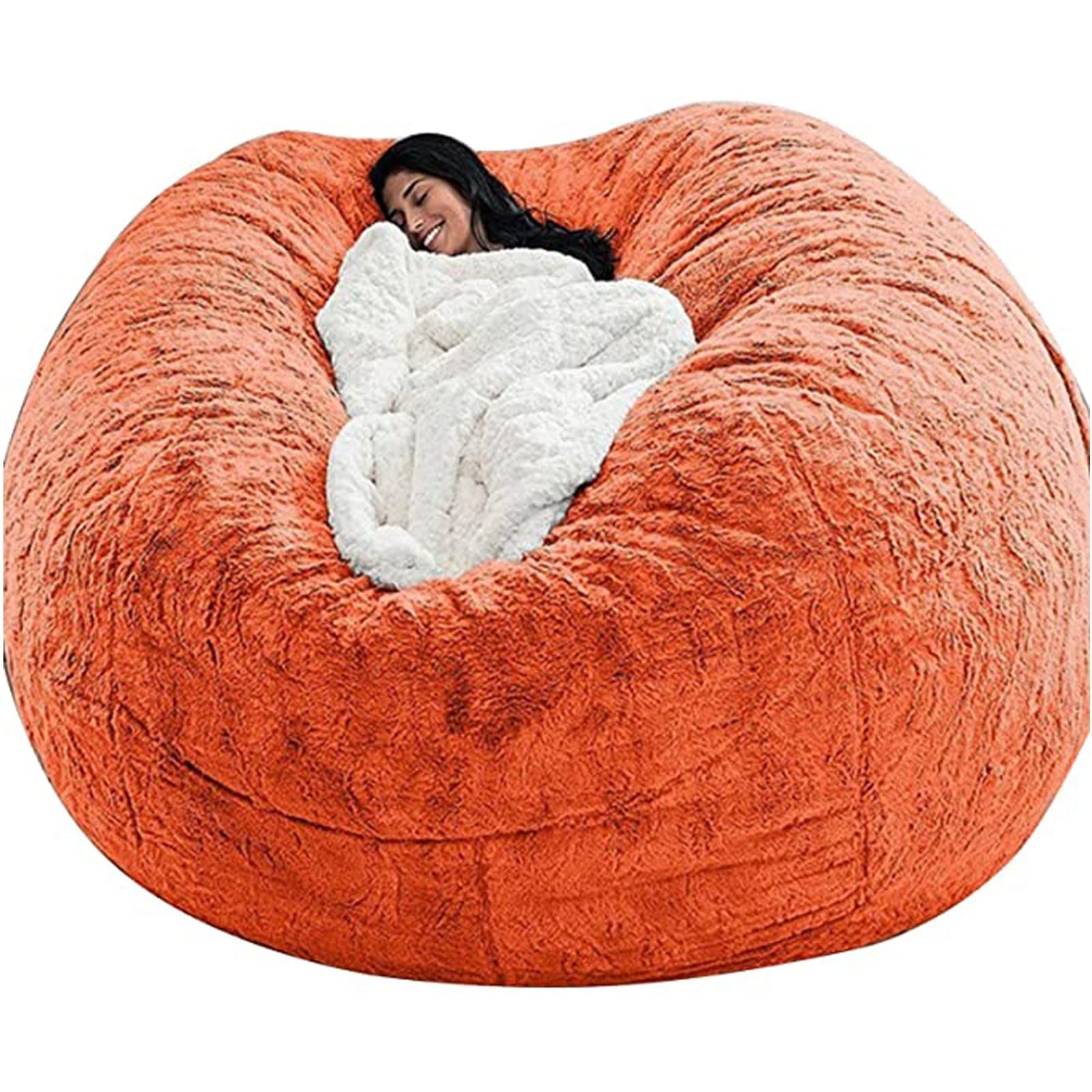 WSZGR 5ft/6ft/7ft Adult Bean Bag Chair Cover, Indoor Living Room Gaming Beanbag Lounger Internal Liner Ergonomic Design for Body Support(Color:5,Size:6ft)