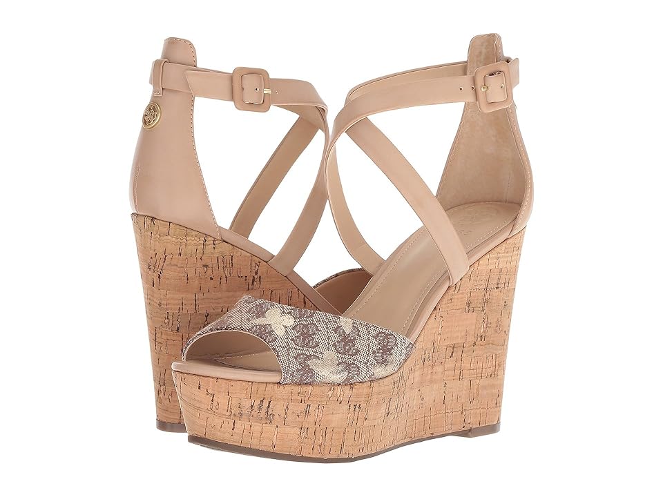 

GUESS Gacinta (Light Native/Beige/Light Brown/Platinum) Women's Wedge Shoes