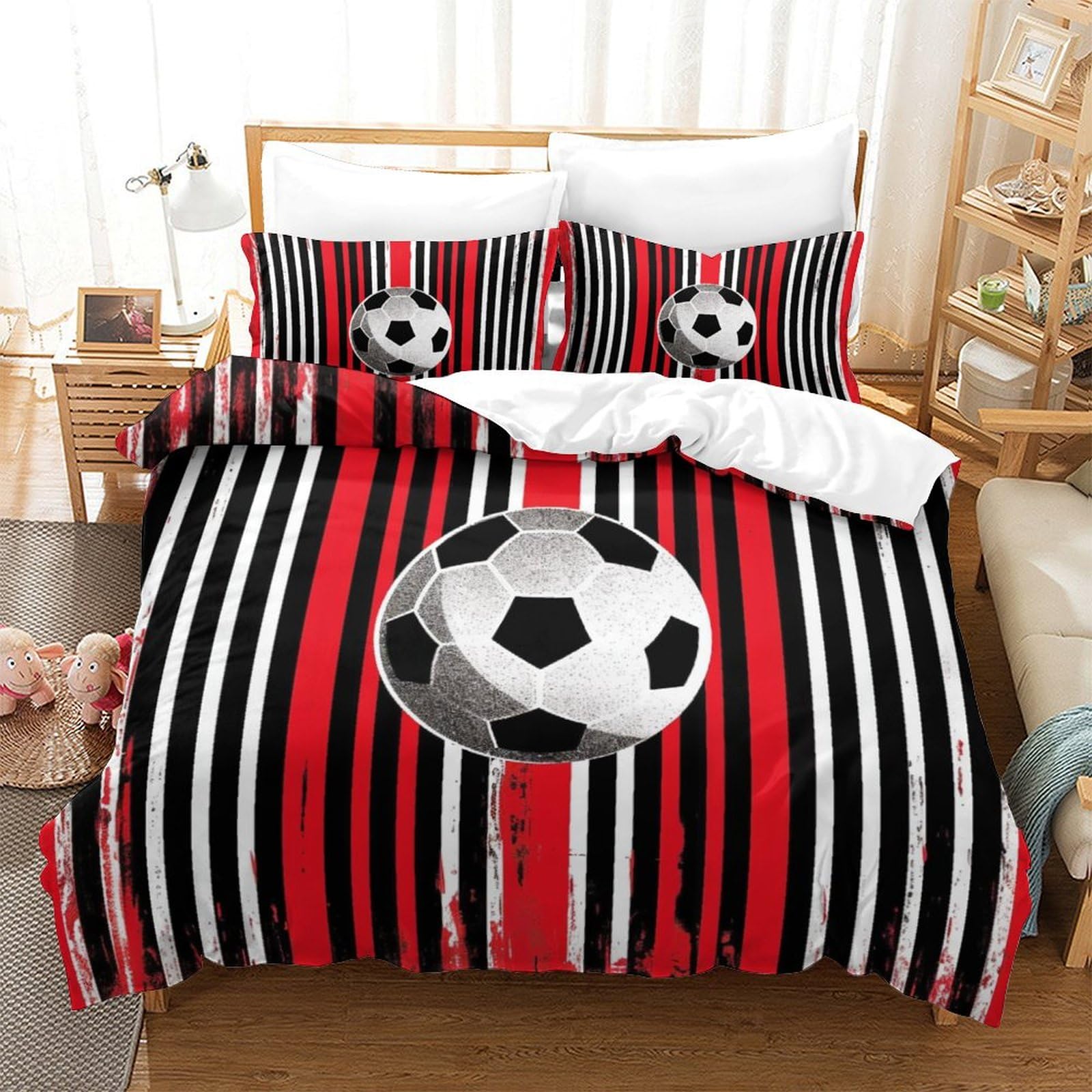 Housse de couette 3D football : le cadeau idéal pour parure de lit ado et enfant