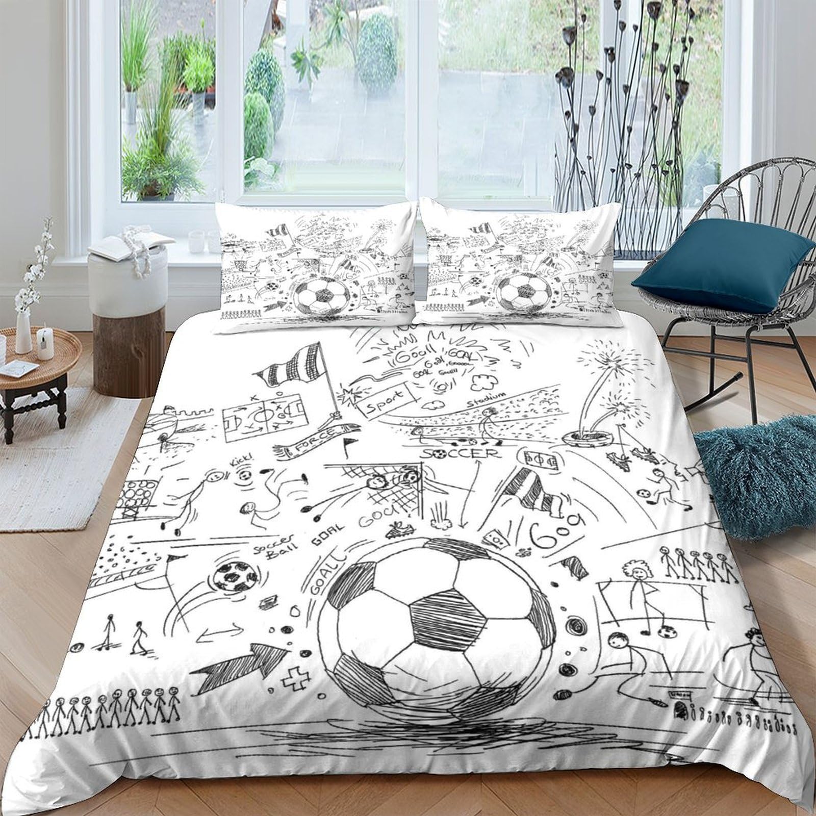 Ctjqhvkz Style-6 3D Printed Football Stadium Fitted Sheet Microfiber Soft Breathable Cartoon Soccer Bed Cover For Bedroom Decor Single（135X200cm）