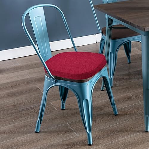 Miniatura 2 de baibu Juego de 2 cojines metálicos de 14 x 14 pulgadas para sillas de comedor con lazos, cojines metálicos antideslizantes para sillas de comedor