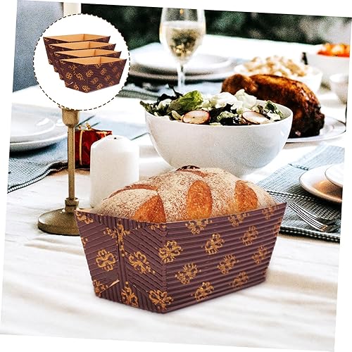 Miniatura 7 de HOMSFOU Bandeja de pastel corrugado, mini pan, plátano, pastel de Navidad, papel de envoltura de pan, pan de pan, moldes rectangulares para tartas,