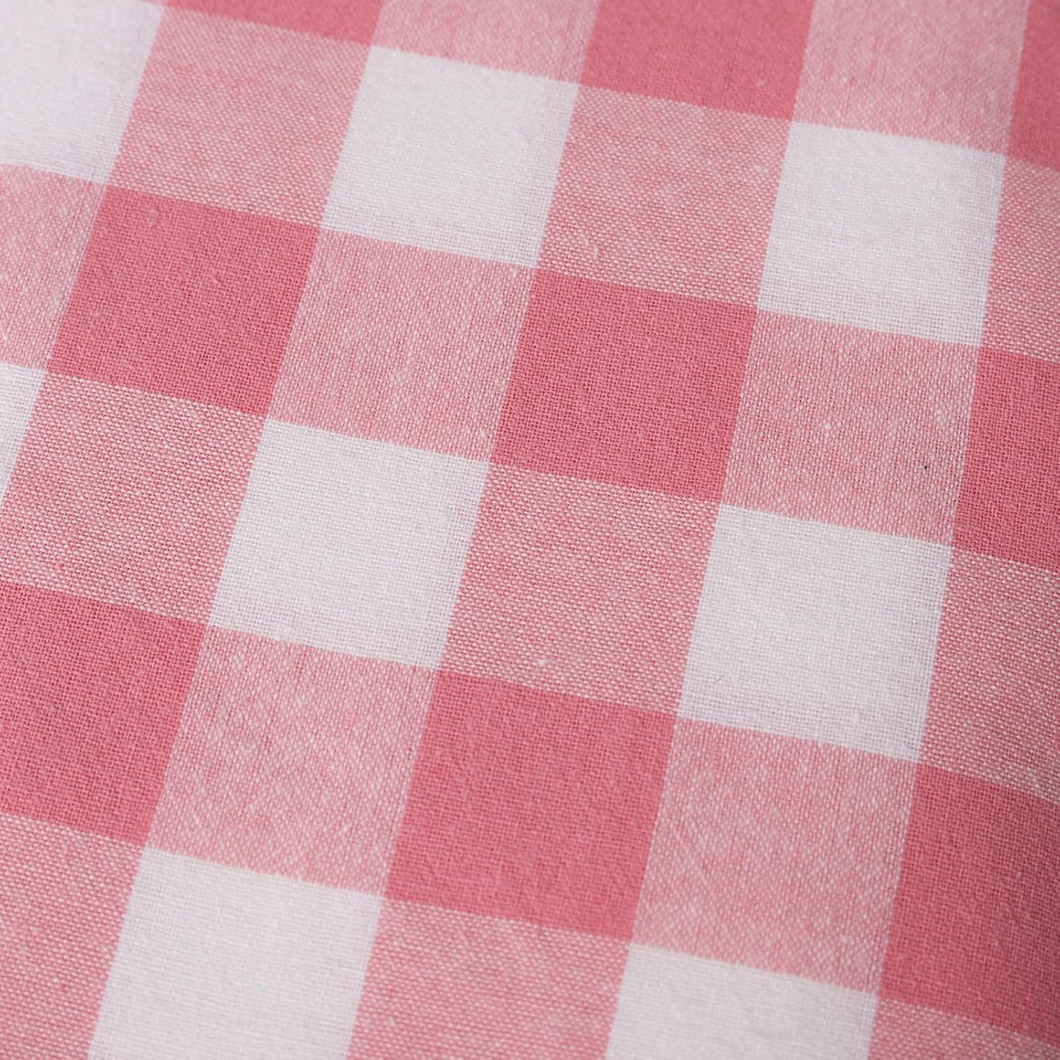57” Width Checkered Pink Gingham Fabric By The Yard, Plaid Fabric, for Sewing, Quilting, and Decor, DIY for Tablecloths, Curtains and Dresses, (Pink, 180in)