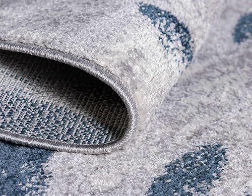 Miniatura 7 de Unique Loom Sumter Collection - Alfombra rectangular de 4 x 6 pies, color gris y azul marino