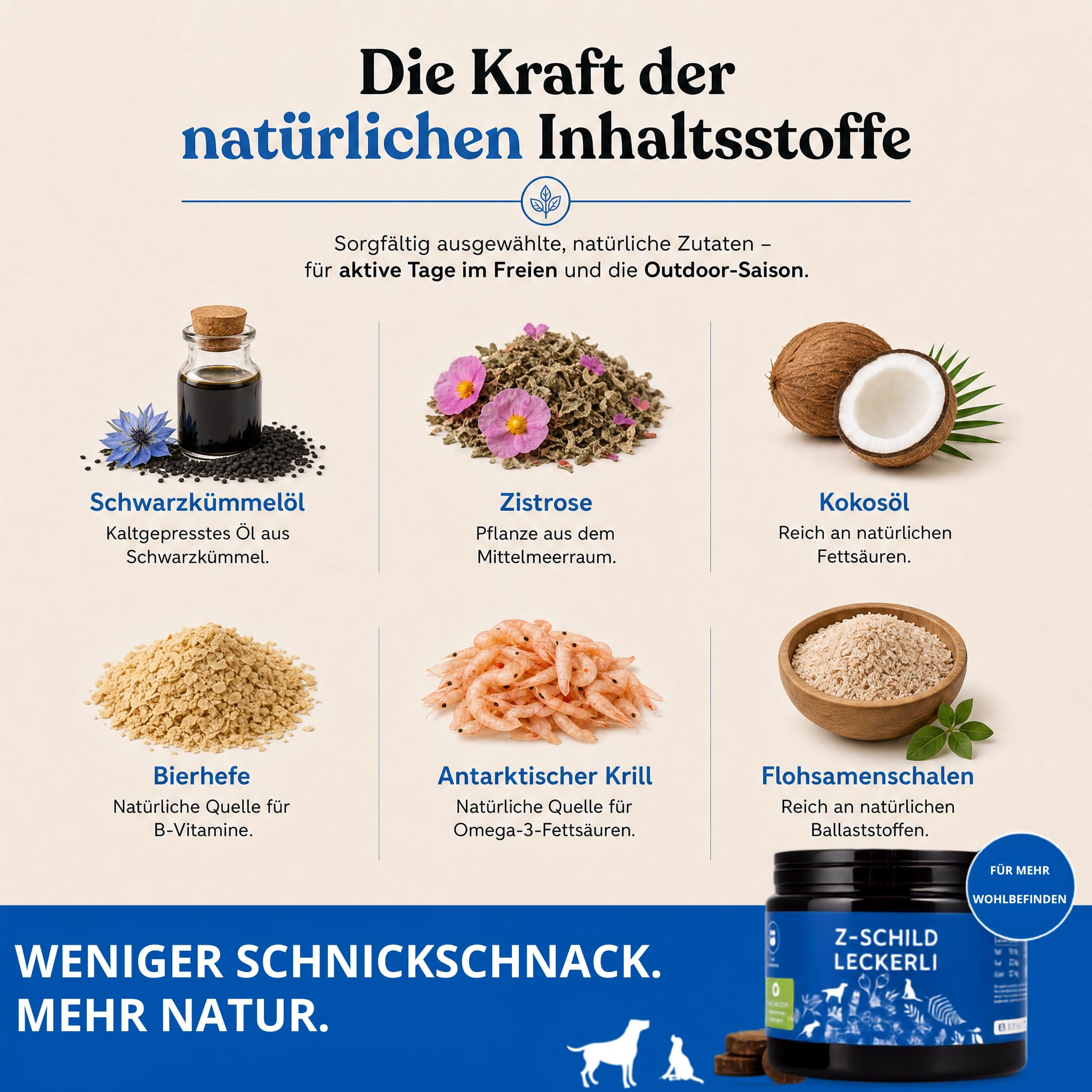 Z-Schild Snack für Hunde - Funktionssnacks für aktive Hunde | Z-Schild Leckerli 4 x | Mit Schwarzkümmelöl und Kokosöl für Schutz und Sicherheit