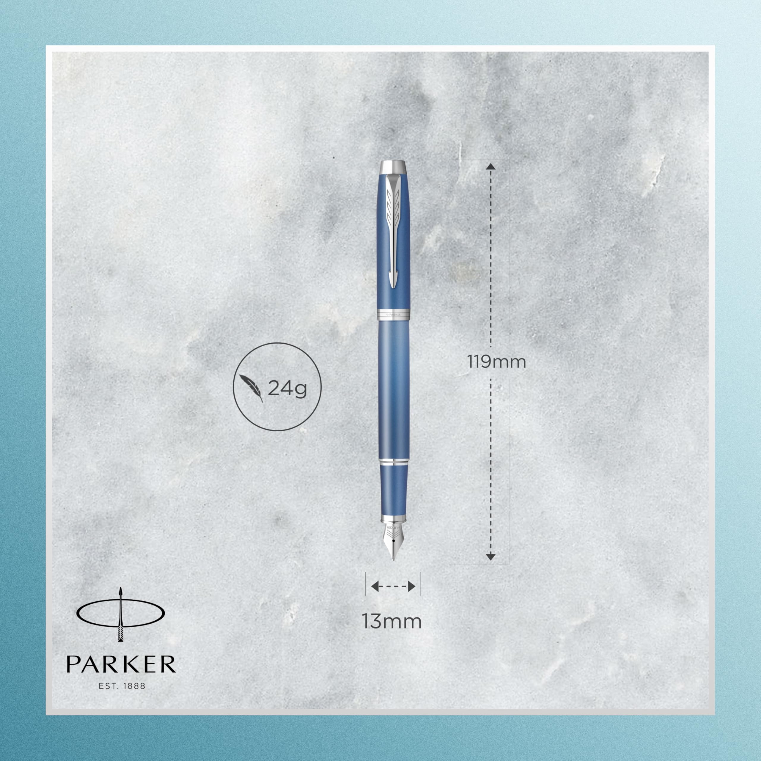 Parker IM Writing Rituals Fountain Pen, Rituals Blue Chrome Trim - Image 3