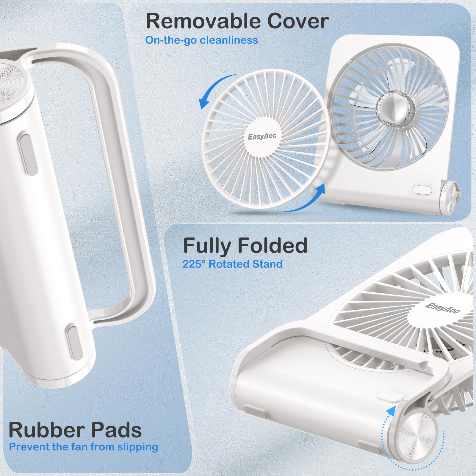Ventilateur de Table Silencieux 4 Vitesses Ventilateur de Bureau USB