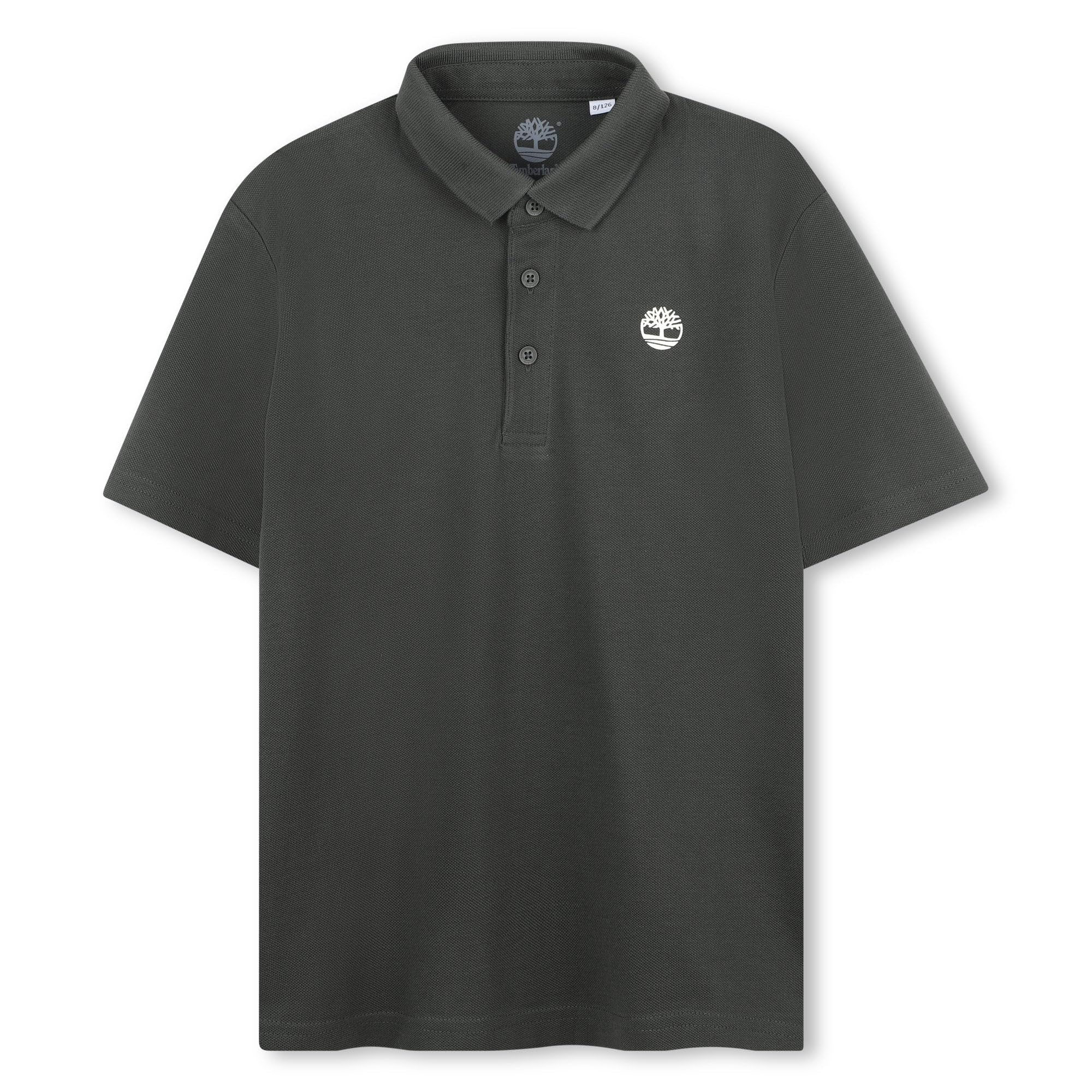 Timberland Boys School Uniform Short Sleeve Pique Cotton Knit Polo Shirt, Kids Button Closure Premium Breathable Polo