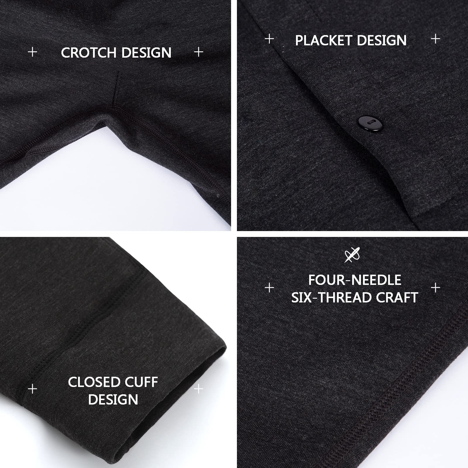 G&F Hombres Pantalones Térmicos para Ropa Interior Tres Capas Calzoncillos Largos Grueso Capa Base Leggings (Color : Black, Size : XL)