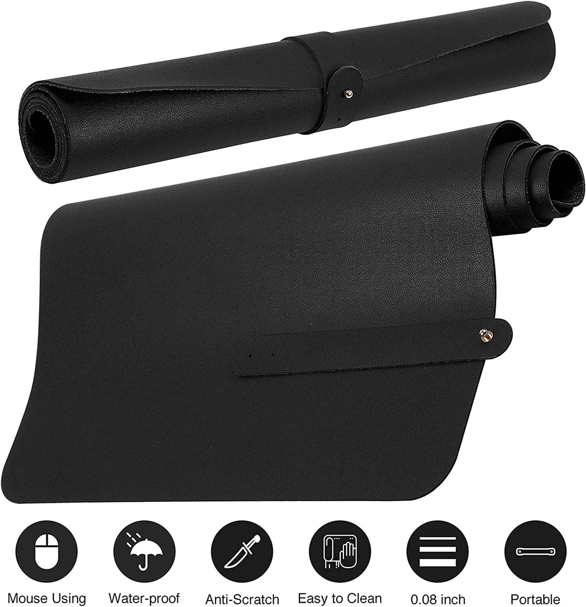 LL-COEUR XXL Leather Mouse Pad Gaming Keyboard Mat Waterproof Table Mat (600 X 400 X 2 Mm, Black - View #9