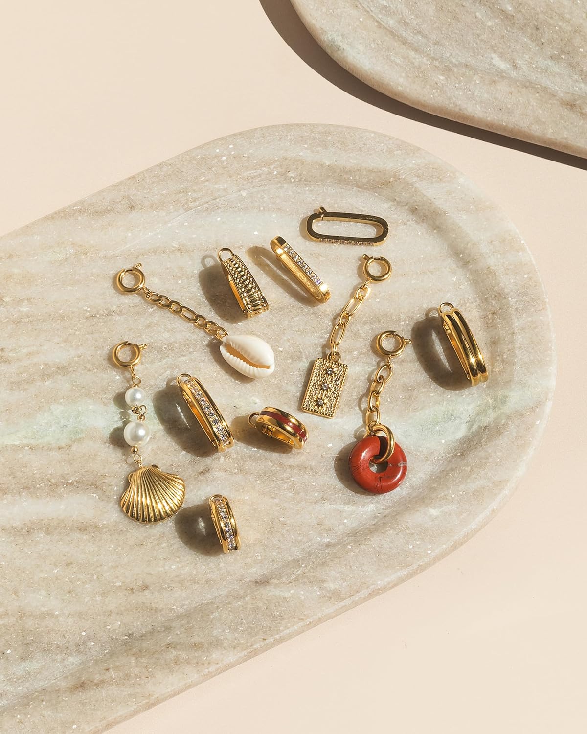 14K Gold Bikini Jewelry Charms, Waterproof and Tarnish Proof, Clip On and Customizable Charms Gold Plated Stainless Steel, Hypo-Allergenic