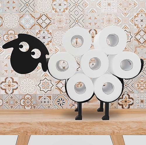 Miniatura 21 de Black Antler - Soporte de papel higiénico de metal, organizador de papel higiénico decorativo de metal para baños, capacidad para 8 rollos
