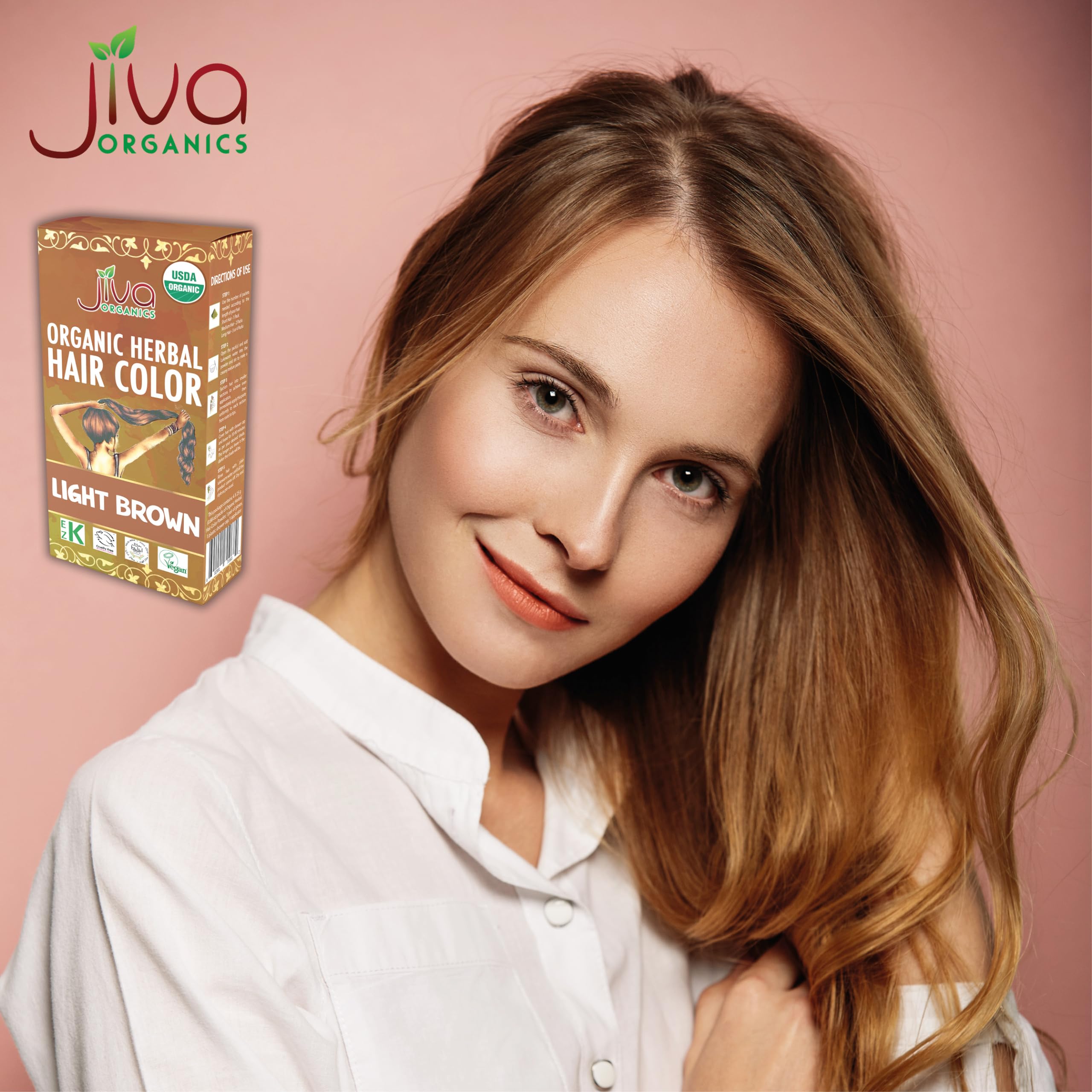 Amazon.com : Jiva Organic Light Brown Hair Dye - 100% Herbal Hair