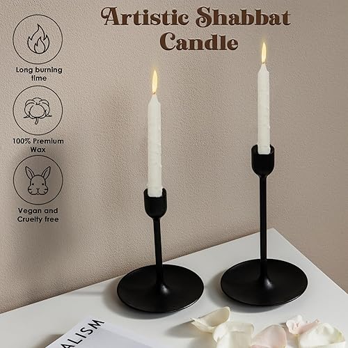 Miniatura 139 de Majestic Giftware /Safed Candles - Paquete de 12 velas Shabat (SC-SHTR-T) Velas tradicionales de Shabat hechas a mano de 5 pulgadas sin goteo Se