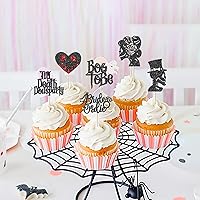 Vista 56 de Rsstarxi Paquete de 36 adornos para cupcakes de Halloween, bruja, fantasma, magdalenas, murciélagos, arañas, gatos, decoración de pasteles