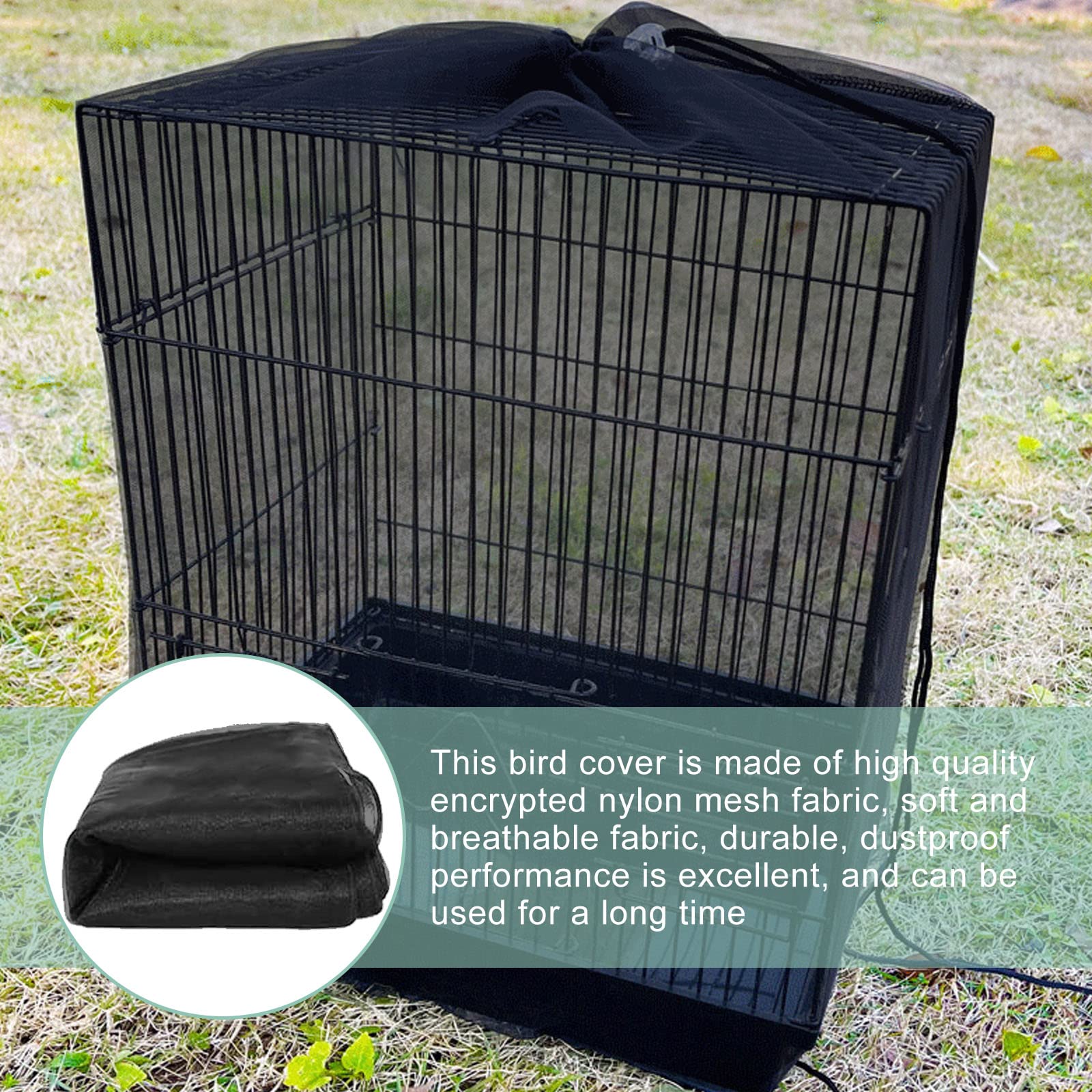 3 Pièces Couverture de Cage à Oiseaux,Extra Large Attrape-Graine 300cm,Housse de Cage à Oiseaux Réglable,Housse pour Cage Oiseaux Maille,Housse Cage Oiseau pour Cages à Oiseaux Attrape Graine