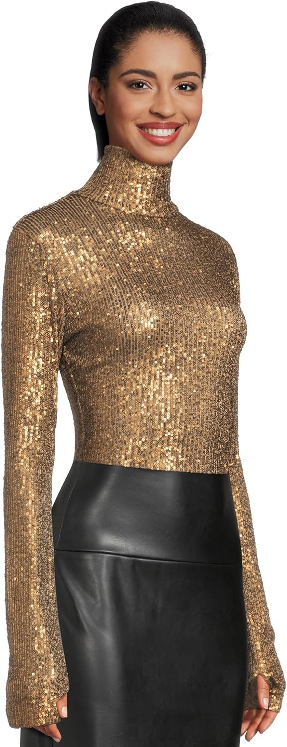 Norma Kamali Women's Slim Fit Long Sleeve Turtle Top