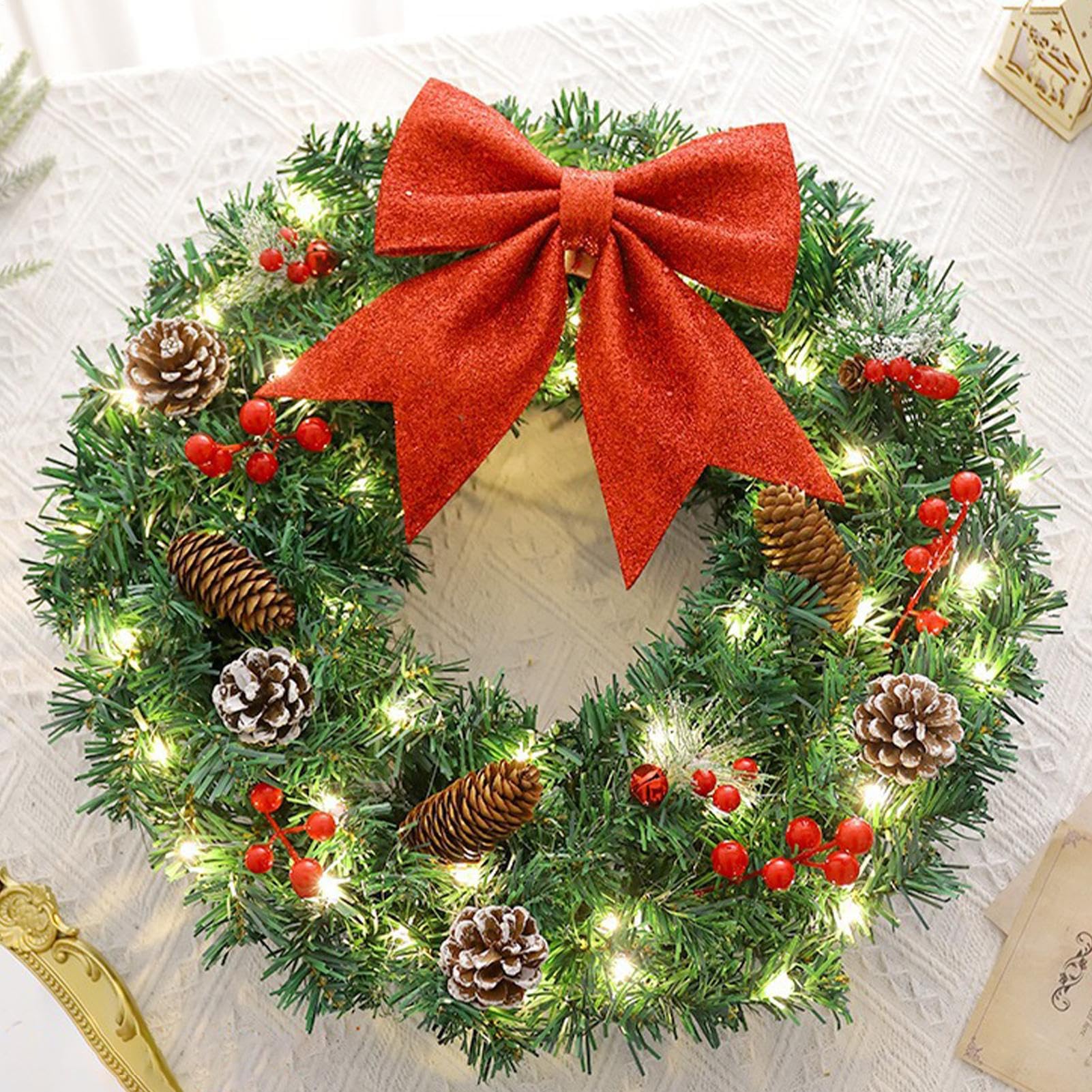 Guirnalda De Puerta De Navidad | Guirnalda Decorativa Para Ventana - Decoración De Navidad Resistente A La Chimenea Ventana De La Granja Puerta de Cocina