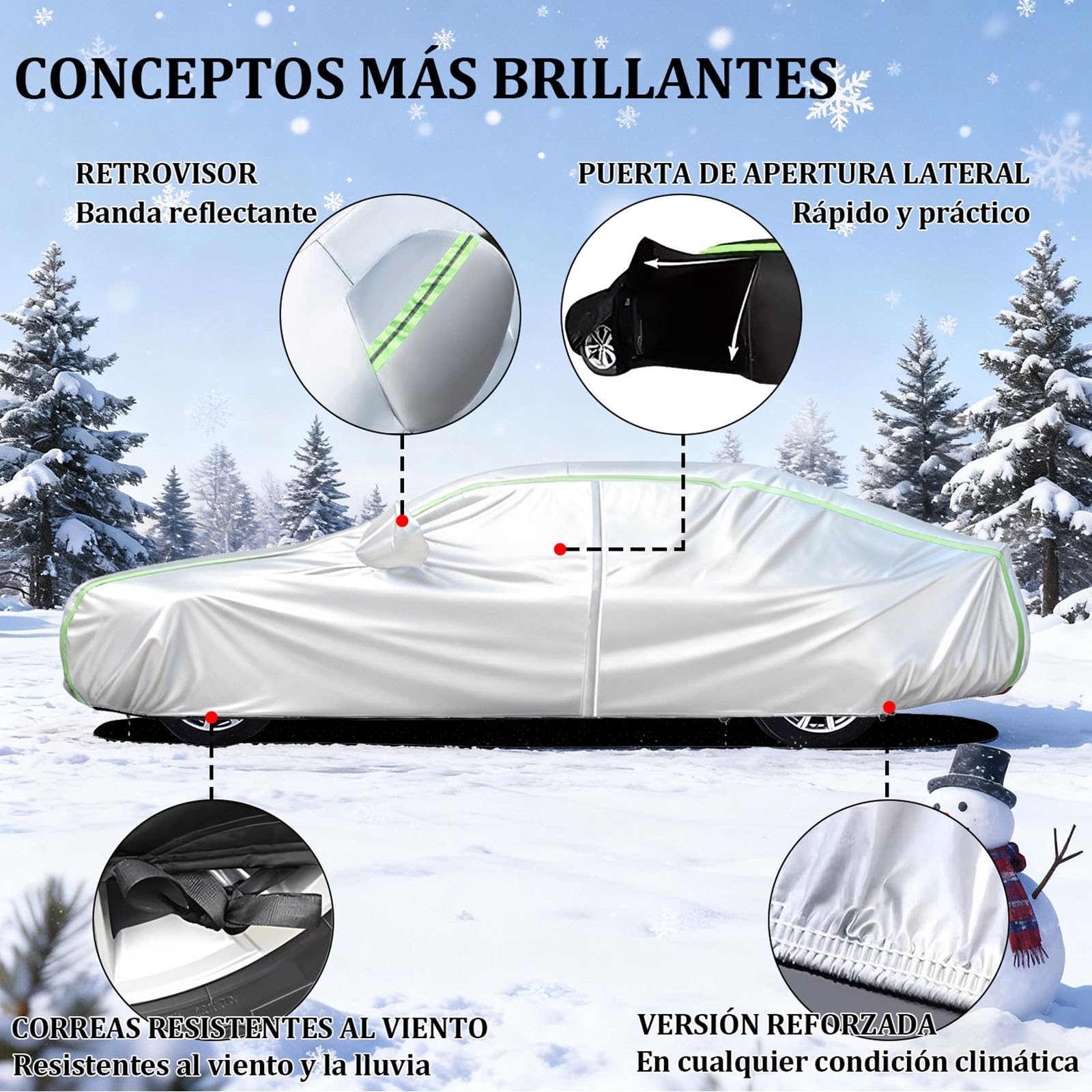 Funda Coche para BYD Dolphin (2023-2026) Forro Suave, Transpirable, Antiviento, Impermeable, Tejido Oxford, Anti-UV, 4 Estaciones