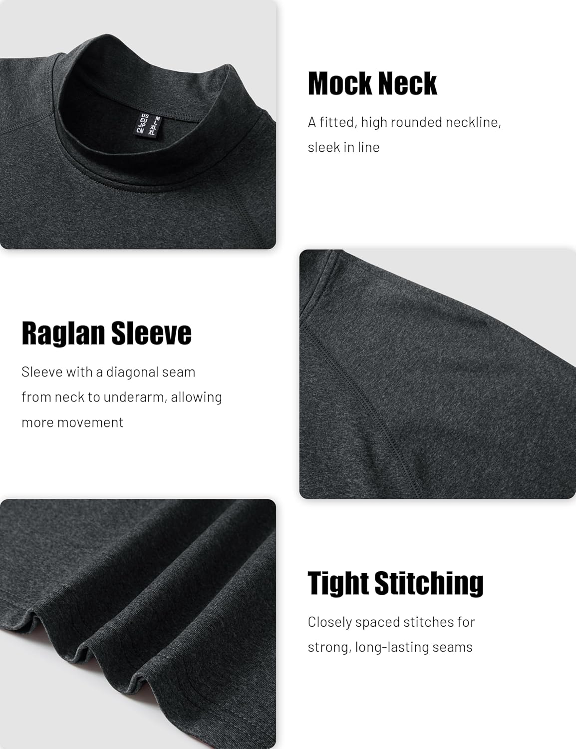 MAGCOMSEN Men's Thermal Shirts Long Sleeve Fleece Lined Base Layer Undershirts Athletic Warm Winter Workout Top - Image 6