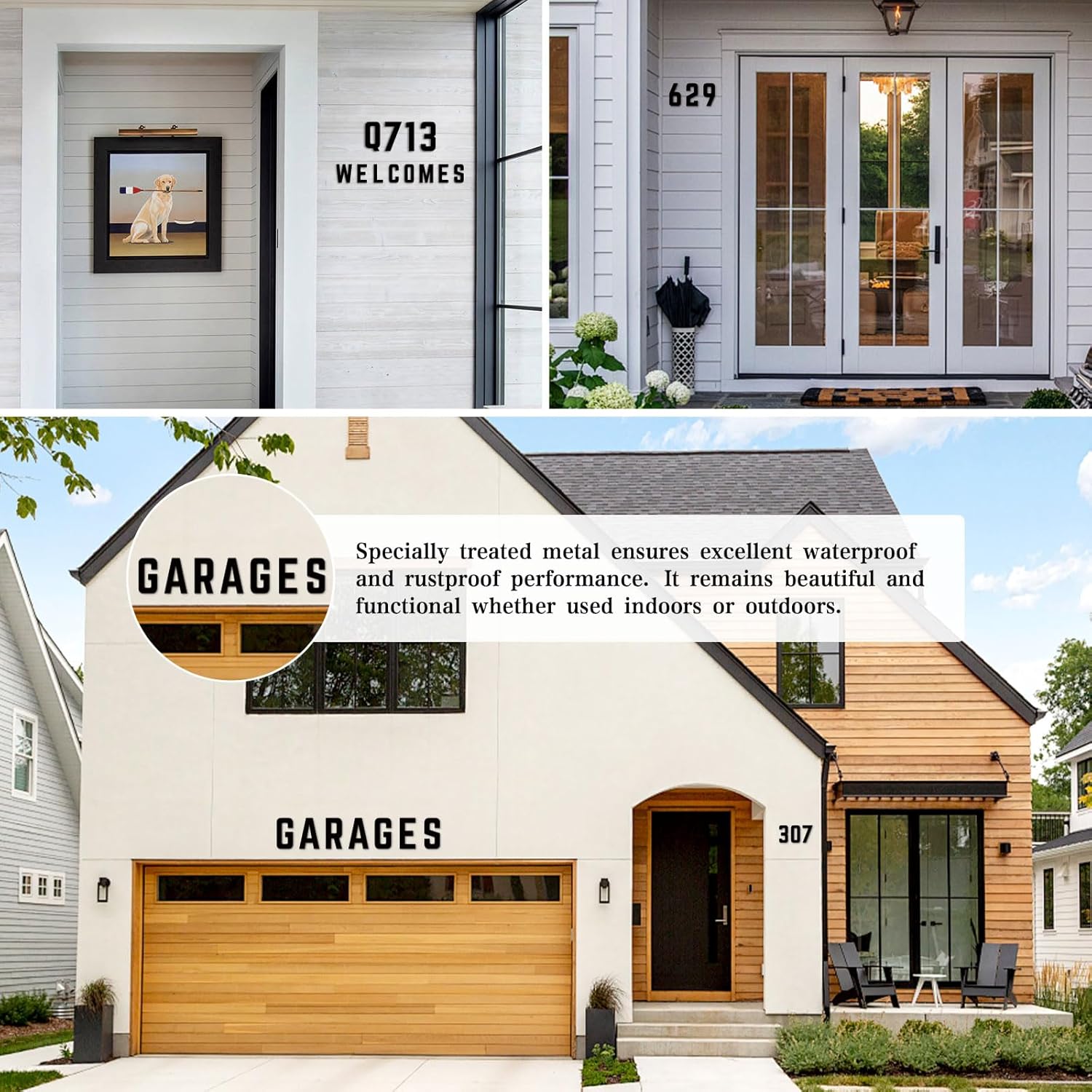 Black Modern Address Numbers, Outdoor Mailbox Numbers, Metal House Numbers and Letters, for House, Office, Apartment, Farms, Garages Decoration Signs(3" 5)