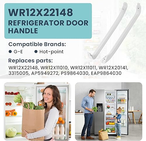 Miniatura 4 de AMI PARTS WR12X22148 - Juego de manijas para puerta de refrigerador que sustituyen a WR12X11010, WR12X11011, WR12X20141, 3315005, AP5949272,