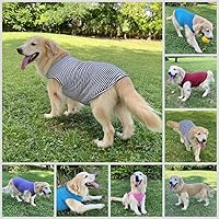 Vista 5 de Camisas de algodón a rayas, chaleco básico transpirable para cachorros y gatos, camiseta sin mangas elástica súper suave para perros, color moderno