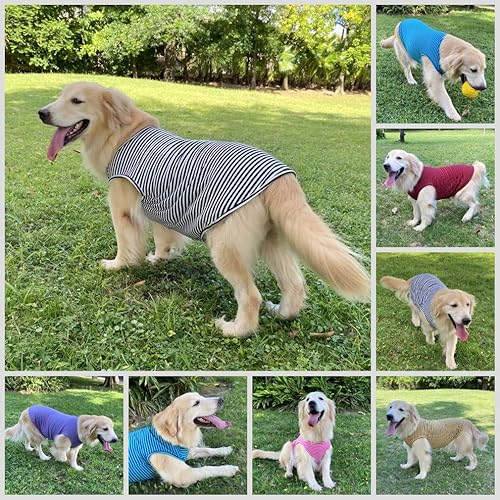 Miniatura 5 de Camisas de algodón a rayas, chaleco básico transpirable para cachorros y gatos, súper suave, elástica, camiseta sin mangas, moda y bonito color para