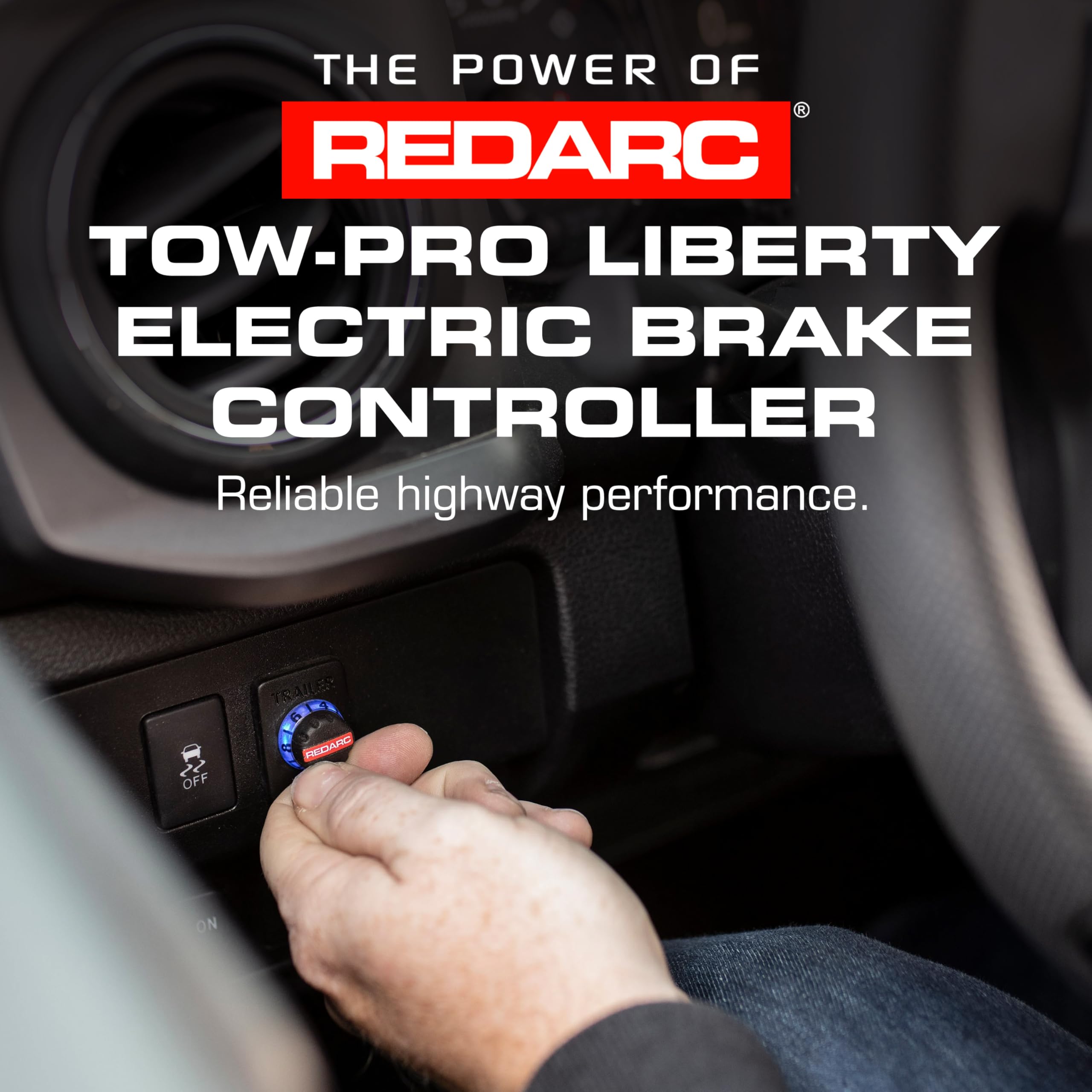 REDARC Tow-Pro Liberty Electric Trailer Brake Controller, Universal Fit for 1 to 2 Axle Cars, Trucks, SUVs, Proportional Braking, 12V Compatible to Tow RV, Camper, Trailer, Boat