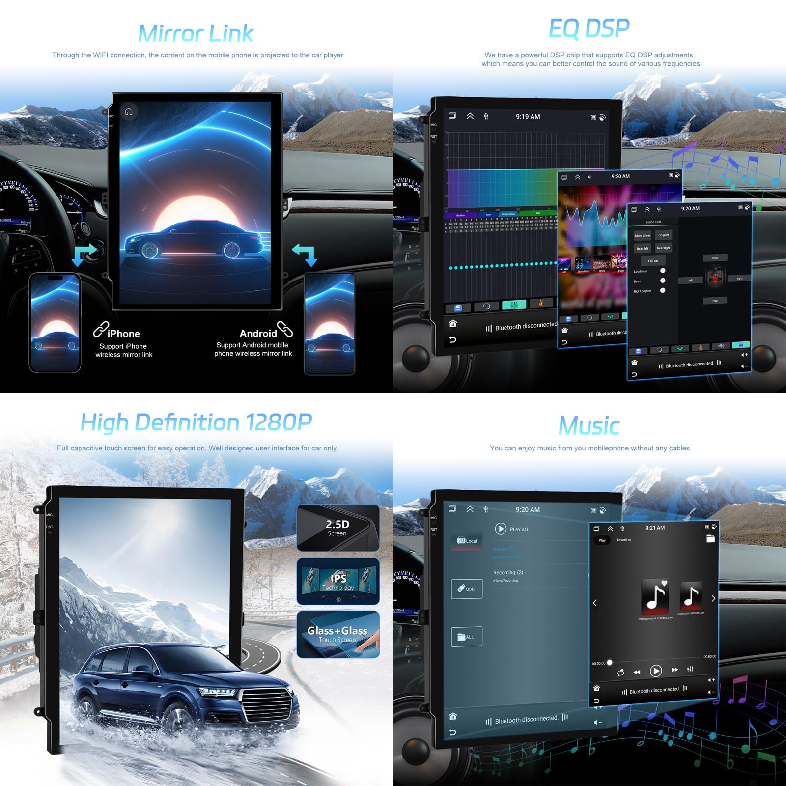 Android 15 Car Radio dla C-adillac Escalade GMT900 SLS (2007-2012) Wymiana Stereo Head Unit 9,7" QLED Touchscreen z odtwarzaczem multimedialnym Carplay GPS Navigation,M700s