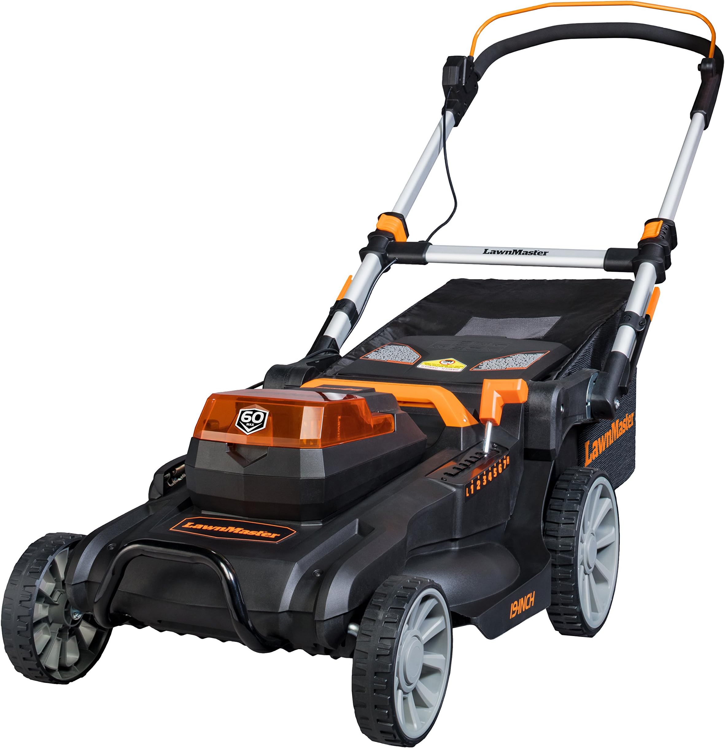 LawnMaster 60V Max Brushless Lawn Mower 19-Inch