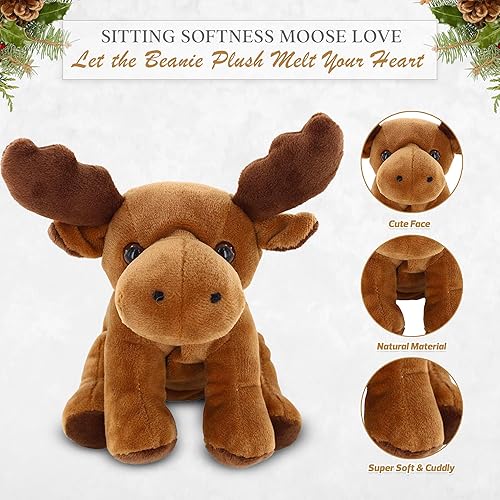 Miniatura 7 de Plushland Tigre blanco Sentado 8" juguetes de peluche peluche súper suave invierno vacaciones (blanco)