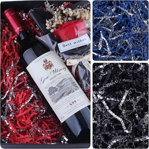 Miniatura 17 de Relleno de papel de corte arrugado de 8 onzas (1/2 libras), envoltura de regalo y relleno de cesta de regalo para Navidad, Halloween y decoraciones