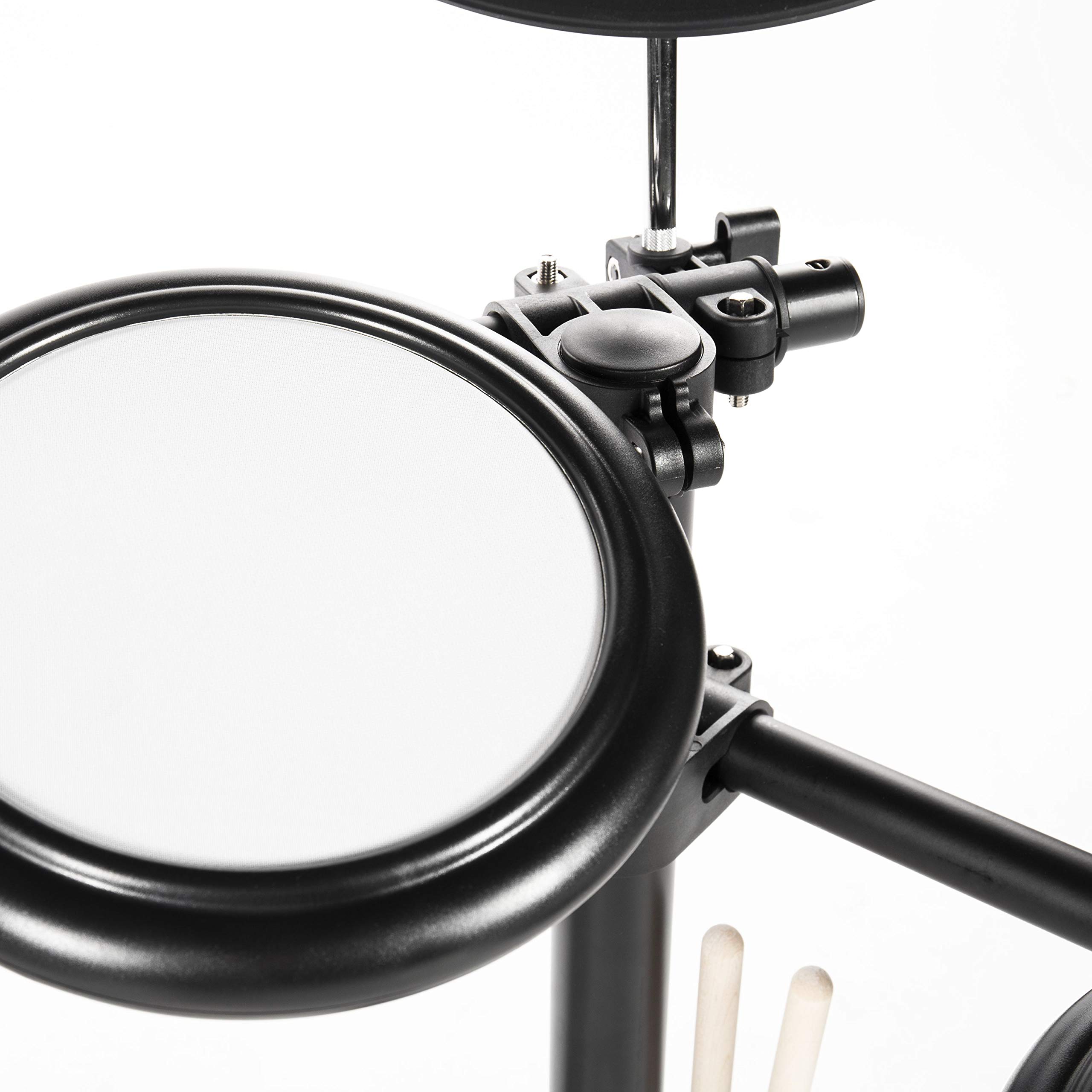 Fame DD-Lite V2 E-Drum Set, Elektronisches Schlagzeug-Set mit 144 Sounds, 12 Drumsets, Aux-Eingang, MIDI, Drumsticks, Drum Key, Mesh Heads, E-Schlagzeug, Schwarz