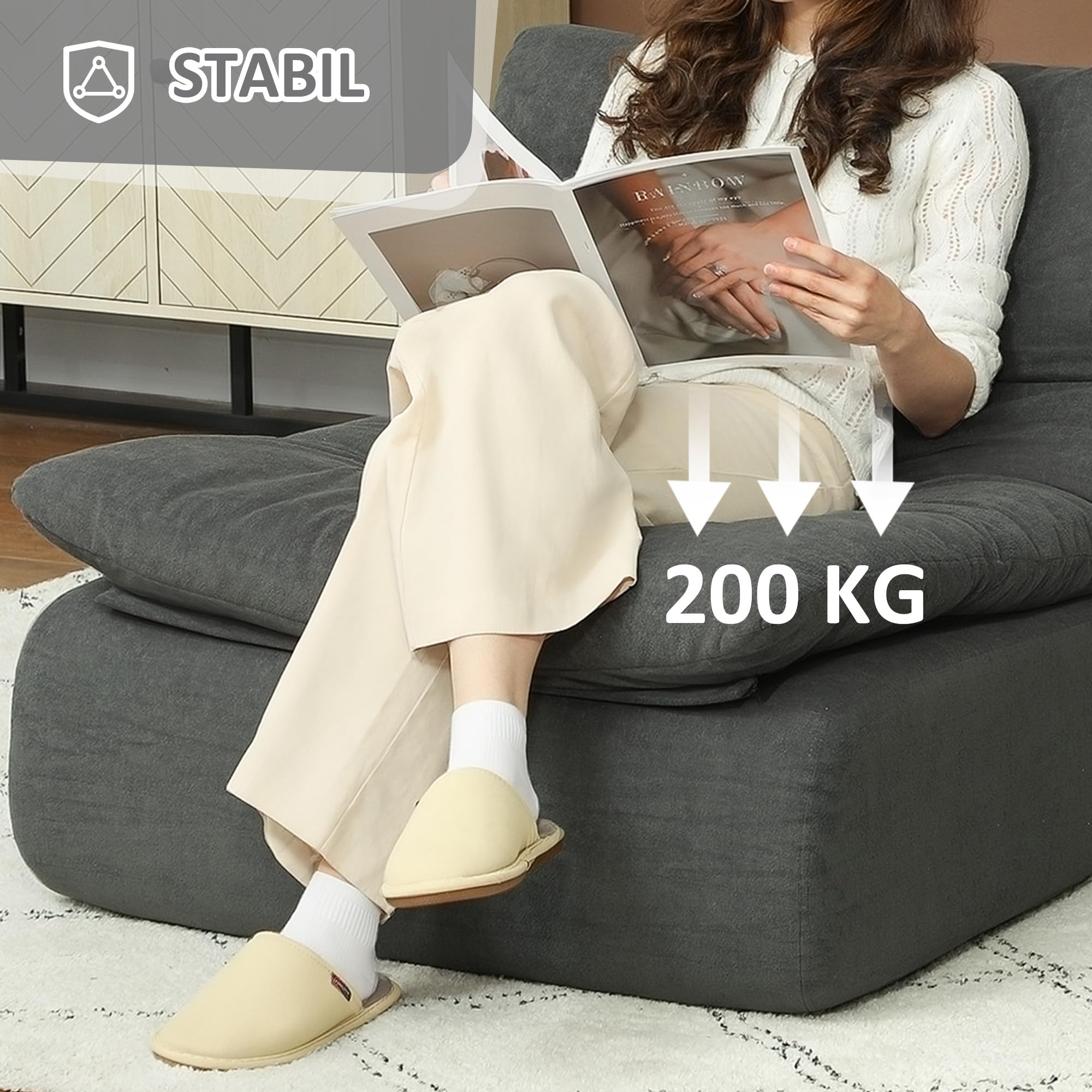 HOMCOM Bodenstuhl mit einteiligem ultrahochdichtem Schaumstoff, Bodensessel Lazy Sofa mit Samtoptik Meditationsstuhl Relaxsessel für Zuhause, Büro, Grau