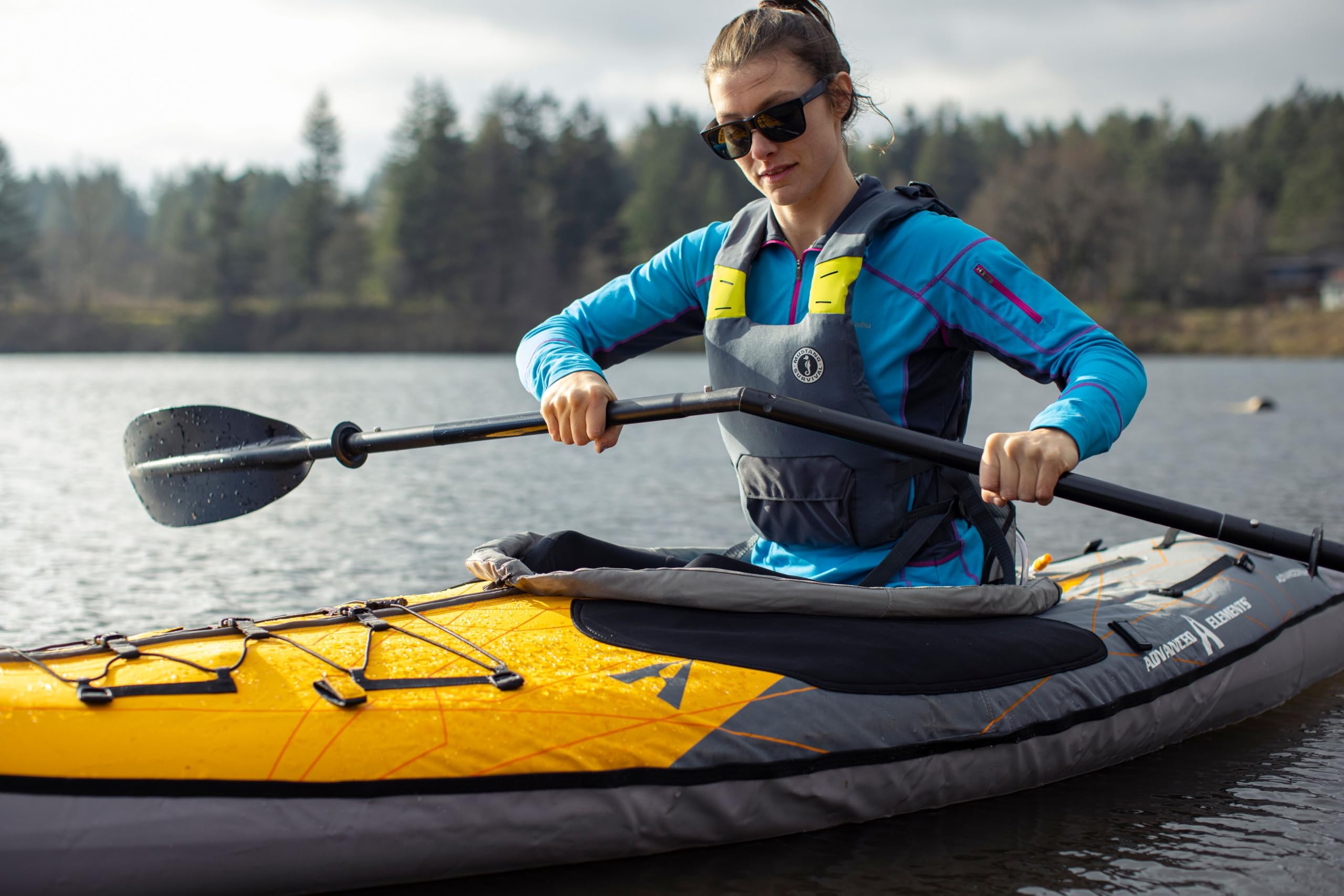 Advanced Elements Touring 4-Part Paddle Pagaia per Kayak, Nero