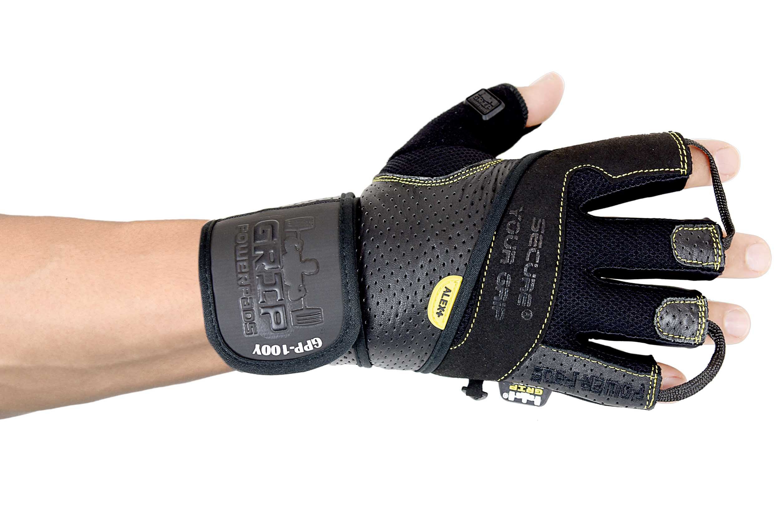 Grip Power Pads Guanti da Palestra per Uomo, Colore: Blu, Protegge Le Mani Alex-& Migliorare la Presa-Weightlifting Guanti, off Facile da Indossare, Regolabile
