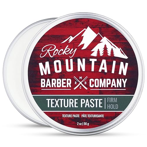 Rocky Mountain Barber Company Pasta de cabello para hombres – Pasta de peinado con fijación flexible ligera y firme para todos los estilos de