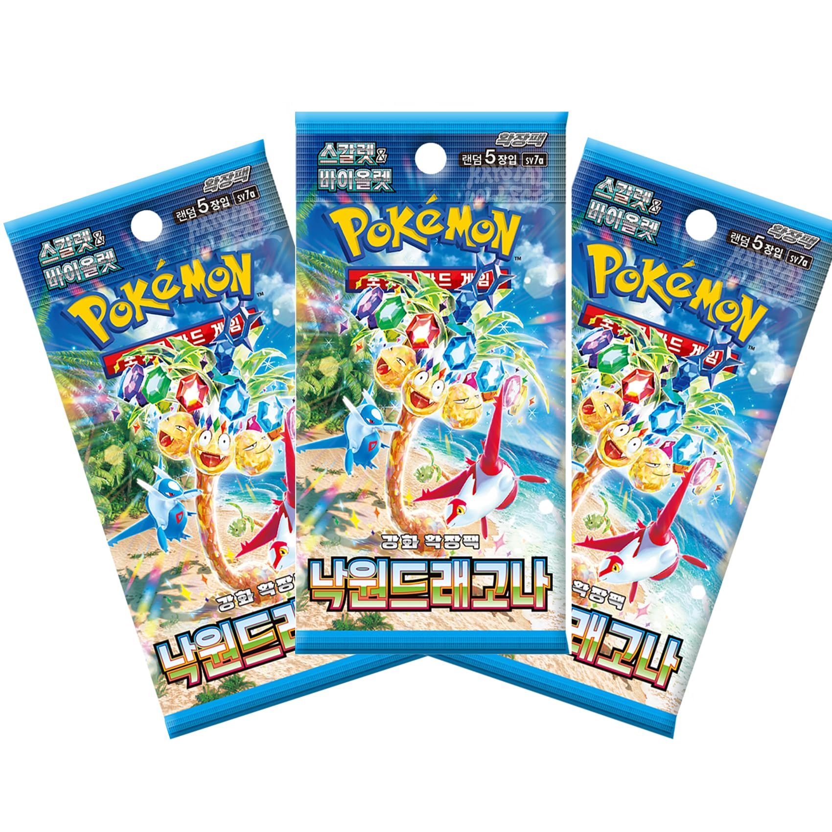 3 x Booster Packs – Paradise Dragona SV7a (koreański) | Pokémon TCG | Karmesin & Purpur Subset | po 5 kart w opakowaniu
