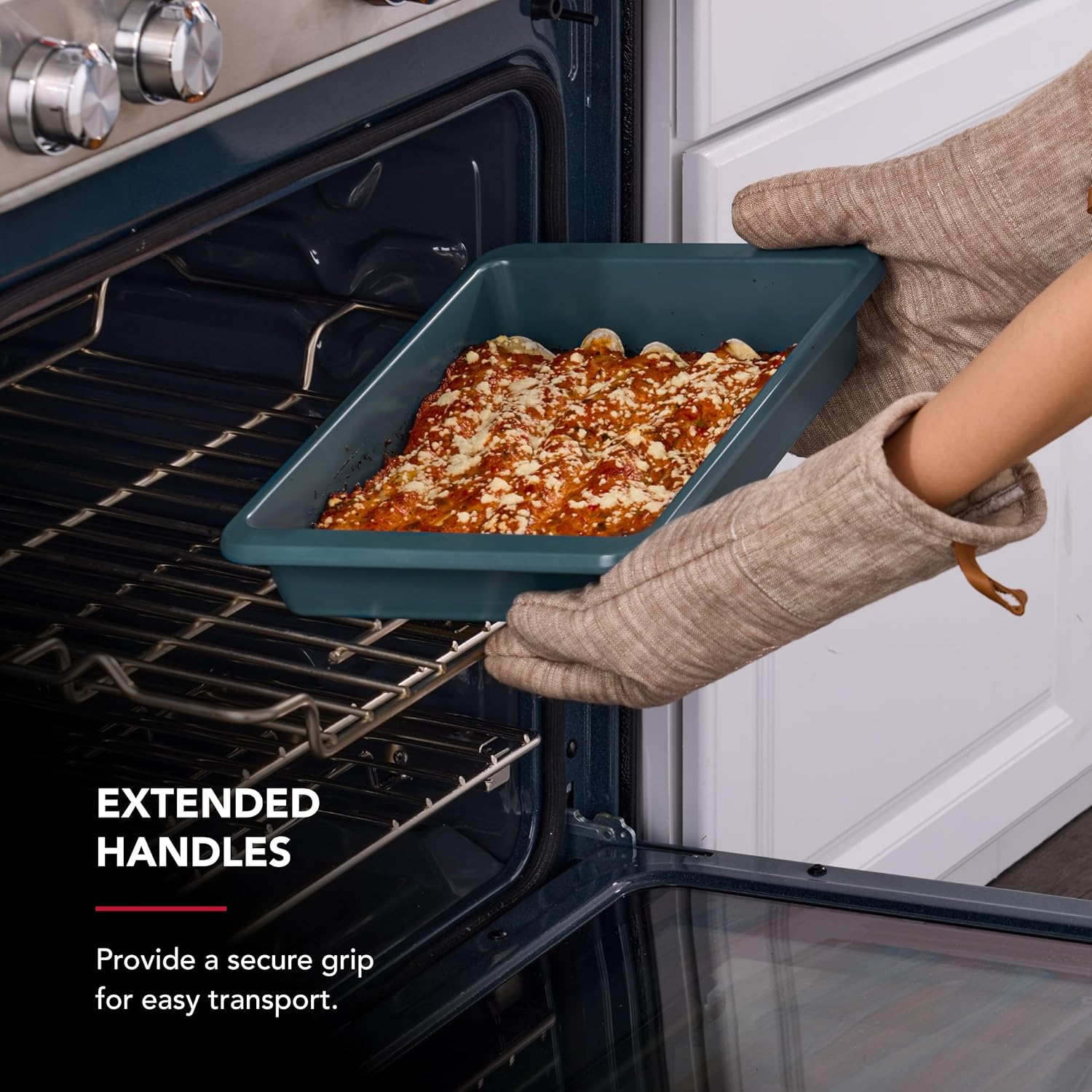 KitchenAid Nonstick Swiss Engineered Aluminized Steel Cake Pan, Dishwasher Safe, Agave, 9 x 13 Inch - Image 5