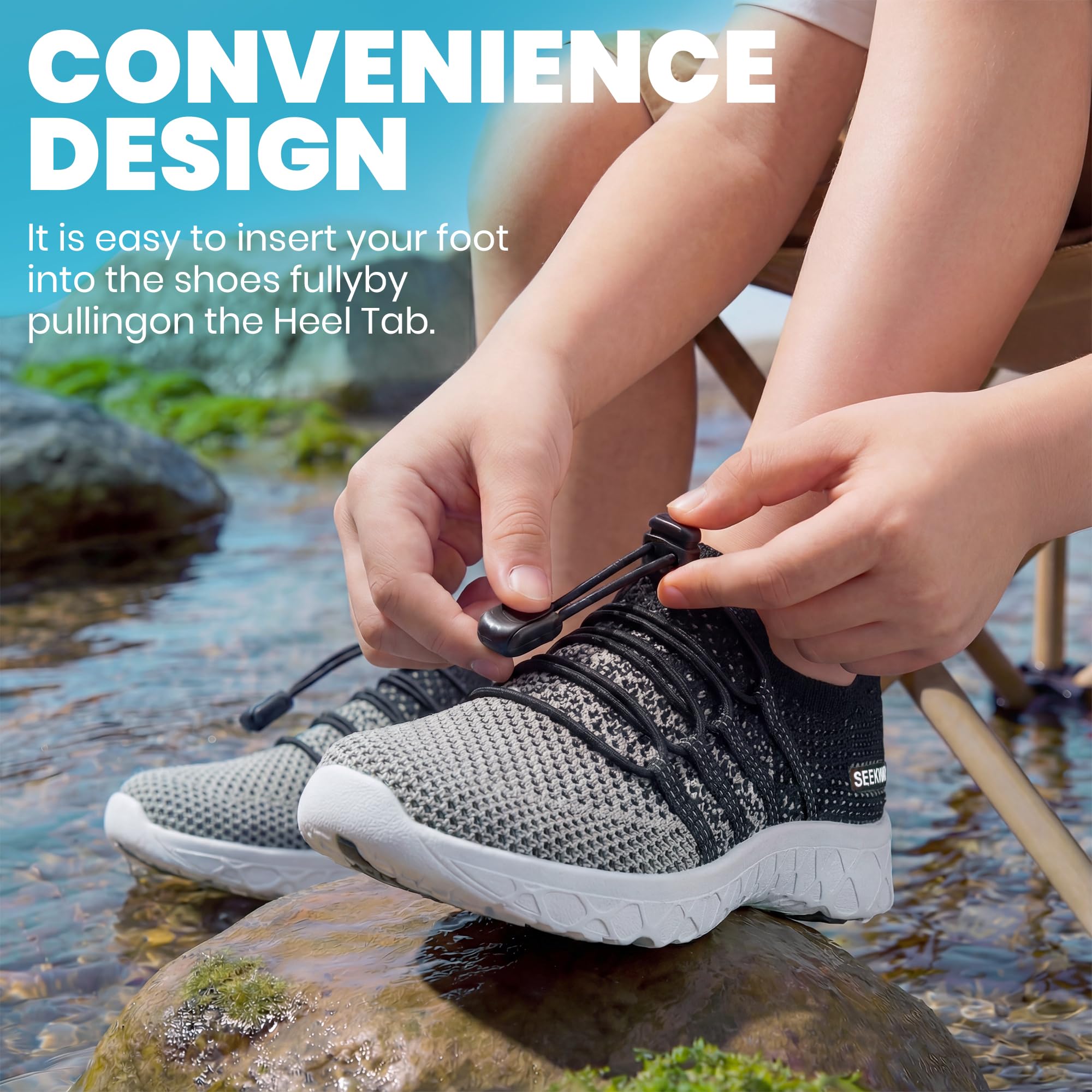 SEEKWAY Hiking Water Shoes for Kids and Toddler - Quick Dry Aqua Shoes and Barefoot for Surf Swim Beach Pool Kayak Sport Accessories, Camping Essentials Non-Slip for Boys Girls Sizes — view 6