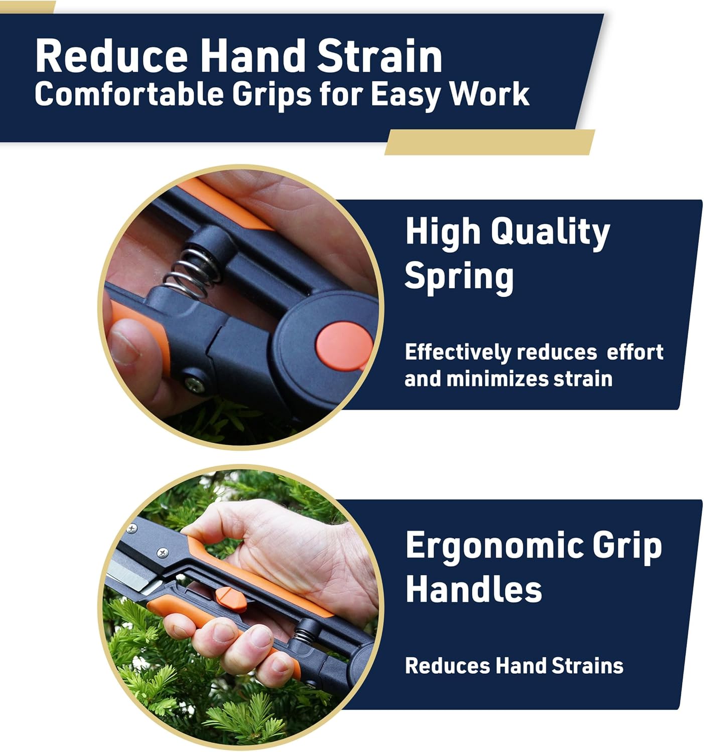 Garden Clippers - Grass Cutter Hand Edging Shears - Straight Yard Scissors for Outdoor Edges, Weeding, or Hedge Shears by Kings County Tools