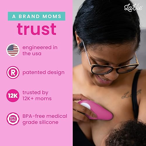 Miniatura 5 de LaVie Masajeador de lactancia para lactancia materna lactancia bombeo apoyo para conductos obstruidos mastitis envoltorio flujo de leche color rosa
